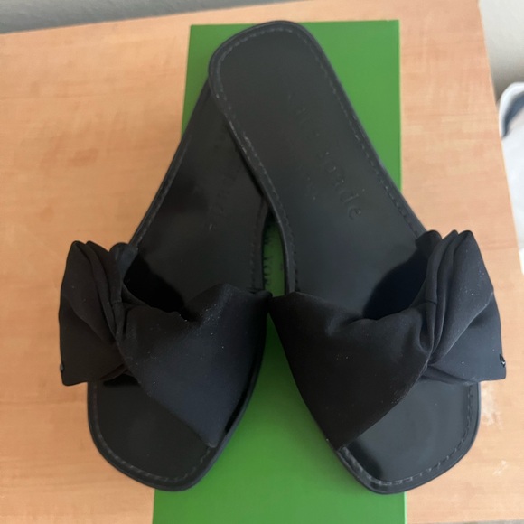 Kate Spade Black Bow “Bikini” Slide Sandals - Picture 2 of 4